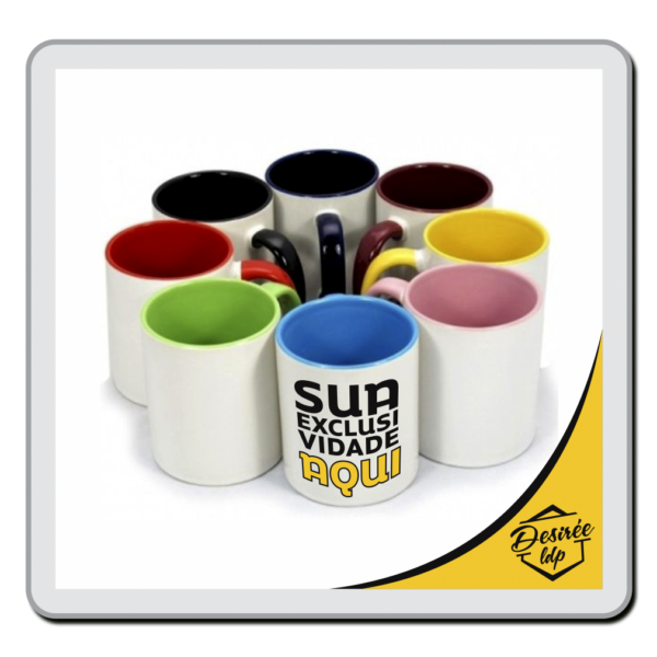 Caneca com Alça e Interior Colorido