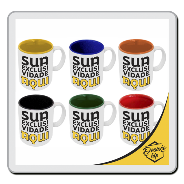 Caneca com Interior Colorido