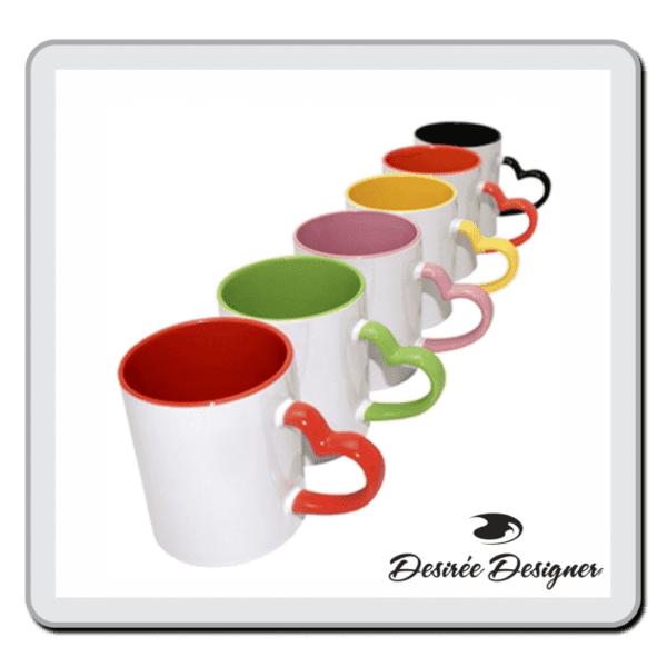 Caneca Love Individual com Alça e Interior Colorido
